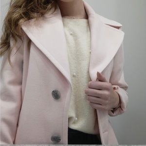 Pale Pink Calvin Klein Wool Pea Coat 🎀